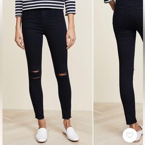 J brand cropped skinny raw hem distressed jeans